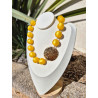Collier DYLAN perles jaunes  & doré - Francine BRAMLI Paris