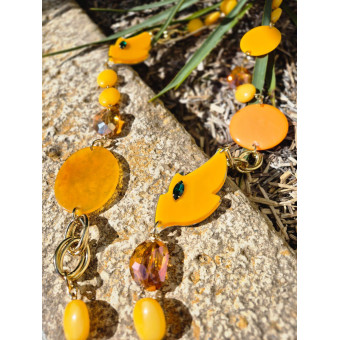 Sautoir ALBAN Jaune safran - FRANCINE BRAMLI Paris collier
