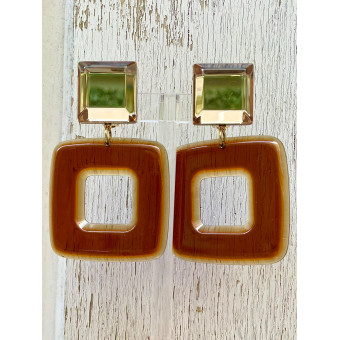 HOPE marron Cabochon miroir - Francine BRAMLI Paris
