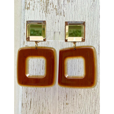 HOPE marron Cabochon miroir - Francine BRAMLI Paris