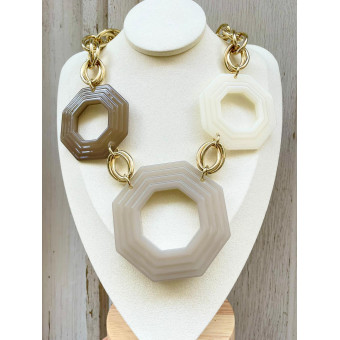 Collier LOÏC Taupe grège - Francine BRAMLI Paris