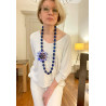 Sautoir FLORIAN Bleu mauve rose - Francine BRAMLI Paris collier