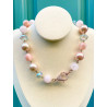 Collier CABIA rose Fermoir cristal - Francine BRAMLI Paris