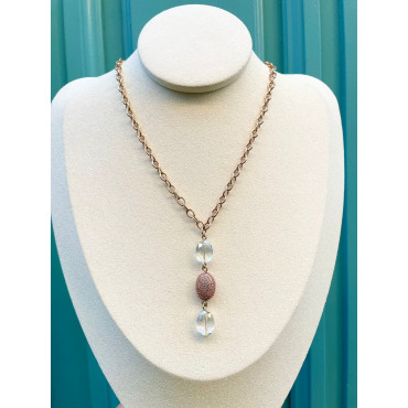 Collier CAURI rose - Francine BRAMLI Paris