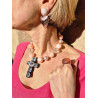 Collier CROIX rose - FRANCINE BRAMLI Paris