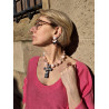 Collier CROIX rose - FRANCINE BRAMLI Paris
