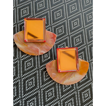 LUNA ambre Miroir rose - Francine BRAMLI Paris