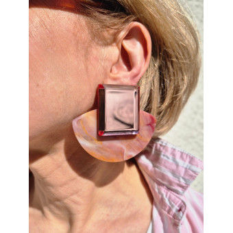LUNA ambre Miroir rose - Francine BRAMLI Paris