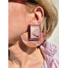 LUNA ambre Miroir rose - Francine BRAMLI Paris