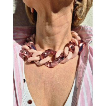 Collier FREDDY Maillons roses - Francine BRAMLI Paris