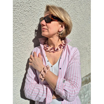 Collier FREDDY Maillons roses - Francine BRAMLI Paris