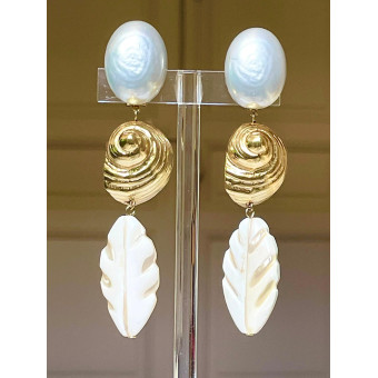 COQUILLAGE doré & nacre - Francine BRAMLI Paris