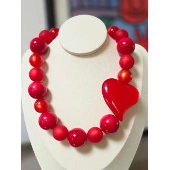 Collier COEUR rouge - Francine BRAMLI Paris