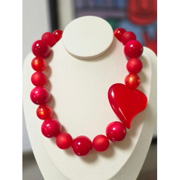 Collier COEUR rouge - Francine BRAMLI Paris
