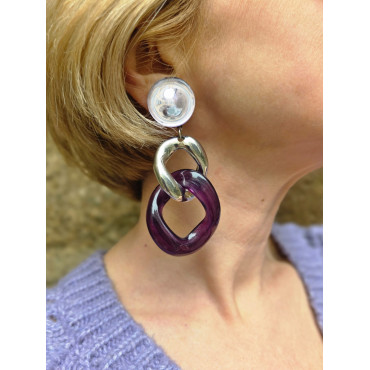 KEREN Maillons Violet argent - Francine BRAMLI Paris