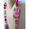 Sautoir RAPHAEL Rose Violine - Francine BRAMLI Paris collier