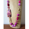Sautoir RAPHAEL Rose Violine - Francine BRAMLI Paris collier