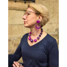 Collier OCTAVE Fuchsia Violet Prune - Francine BRAMLI Paris