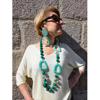 Sautoir FOREST Vert - Francine BRAMLI Paris collier
