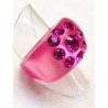 BAGUE Résine & Strass Taille 57 - Francine BRAMLI Paris