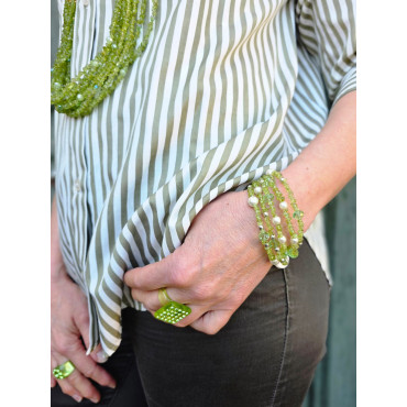Bracelet SANDRO Vert clair & nacré - Francine BRAMLI Paris