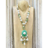 Collier PABLO Vert d'eau/nacré - Francine BRAMLI Paris