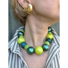 Collier ROXY perles camaïeu vert - Francine BRAMLI Paris