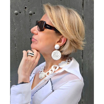 Collier CALIXTE Blanc - Francine BRAMLI Paris