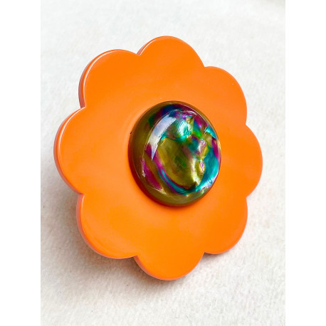 BAGUE Fleur Réglable - Francine BRAMLI Paris