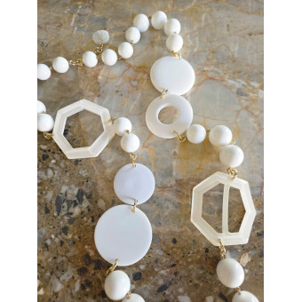 Sautoir ALBAN Blanc - FRANCINE BRAMLI Paris collier
