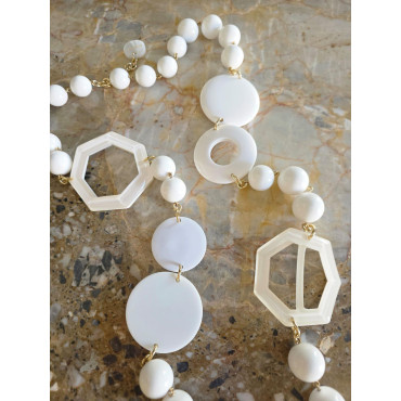Sautoir ALBAN Blanc - FRANCINE BRAMLI Paris collier