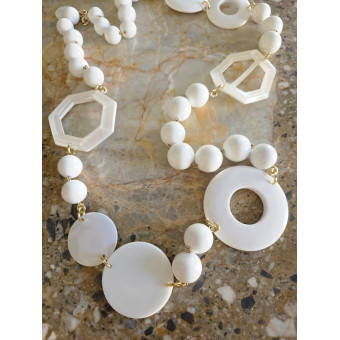 Sautoir ALBAN Blanc - FRANCINE BRAMLI Paris collier