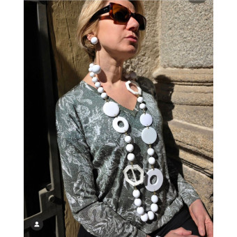 Sautoir ALBAN Blanc - FRANCINE BRAMLI Paris collier