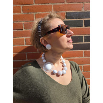 Collier LILAS Blanc - Francine BRAMLI Paris