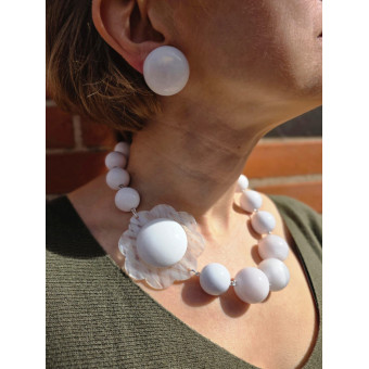 Collier LILAS Blanc - Francine BRAMLI Paris