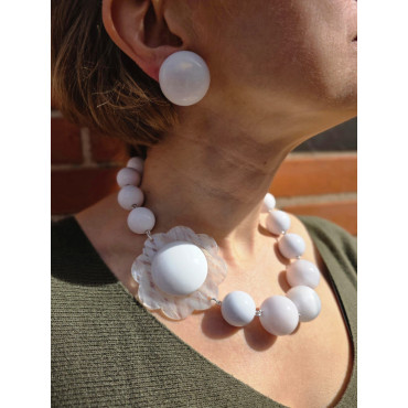 Collier LILAS Blanc - Francine BRAMLI Paris