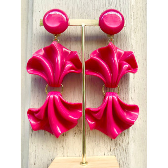 AMELIA Double rose Fuchsia - Francine BRAMLI Paris
