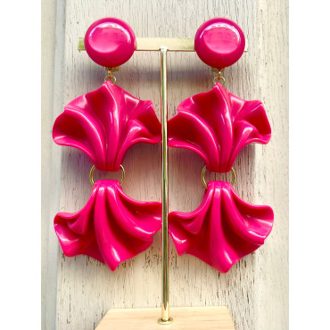 AMELIA Double rose Fuchsia - Francine BRAMLI Paris