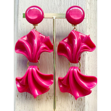AMELIA Double rose Fuchsia - Francine BRAMLI Paris