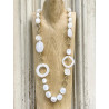 Sautoir ALMAN Blanc irisé - Francine BRAMLI Paris collier