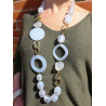 Sautoir ALMAN Blanc irisé - Francine BRAMLI Paris collier