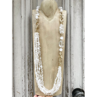 Collier IMPERIAL Blanc irisé - Francine BRAMLI Paris
