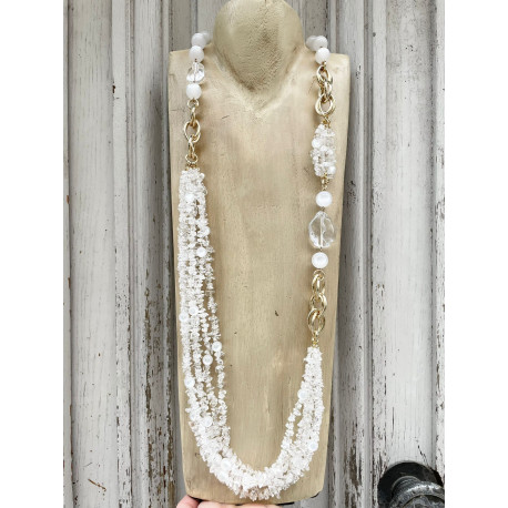 Collier IMPERIAL Blanc irisé - Francine BRAMLI Paris