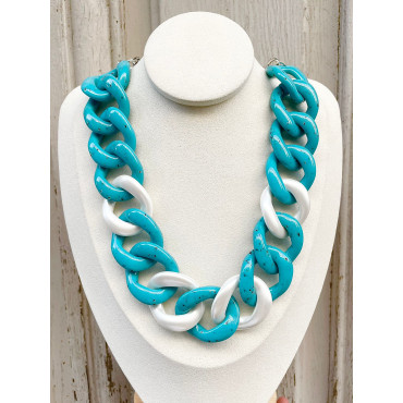 Collier Maillons Turquoise, nacré - Francine BRAMLI Paris