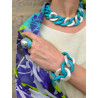 Collier Maillons Turquoise, nacré - Francine BRAMLI Paris