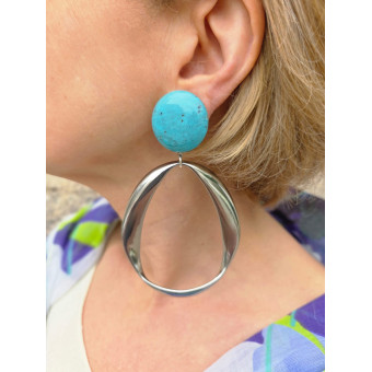 TWIST Argenté, turquoise - Francine BRAMLI Paris
