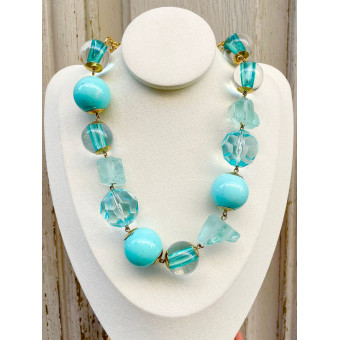 Collier ANGELOT Bleu Turquoise - Francine BRAMLI Paris