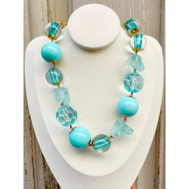 Collier ANGELOT Bleu Turquoise - Francine BRAMLI Paris
