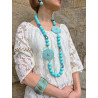 Sautoir PENSEES Turquoise - Francine BRAMLI Paris collier