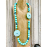 Sautoir PENSEES Turquoise - Francine BRAMLI Paris collier